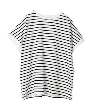 Green Parks インド綿 フレンチスリーブ前後差カットプルオーバー Border