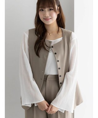 Te chichi スクエアネックジレ【AOYAMA FASHION ASSOCIATION × Te chichi】 モカ