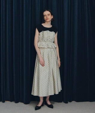 YECCA VECCA タックフレアスカート Dot