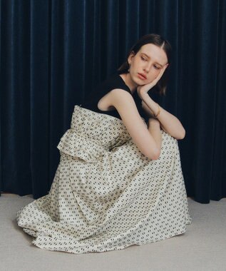 YECCA VECCA タックフレアスカート Dot