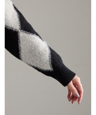 Te chichi アーガイルジャガードVネックカーディガン オフホワイト