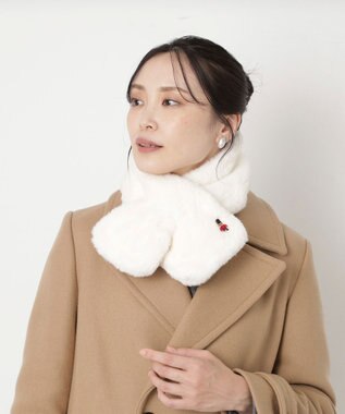 MOONBAT MACKINTOSH PHILOSOPHY(マッキントッシュ フィロソフィー）バッキンガムベア フェイクファー プチマフラー オフホワイト