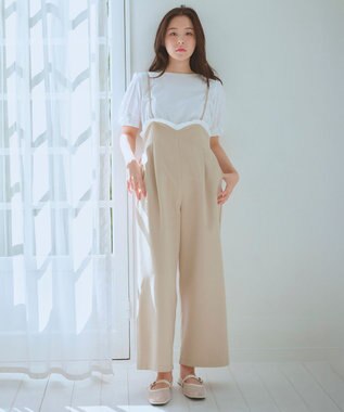 Feroux パフスリーブリボン Tシャツ ホワイト系