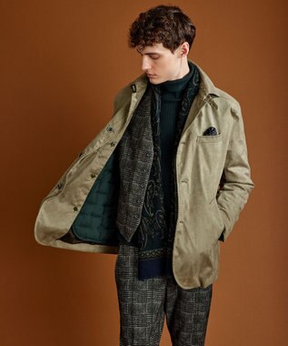 JOSEPH ABBOUD 【イタリア製】ペイズリーモチーフ ストール ダークグリーン系6