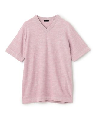 JOSEPH HOMME シャイニースラブブークレ　ニットＴシャツ ローズ系