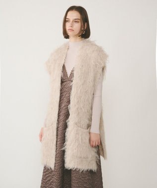 GRACE CONTINENTAL 起毛ニットベスト ベージュ