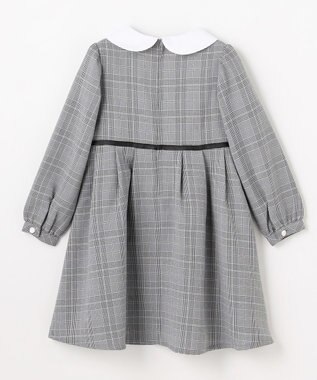 ANY KIDS 襟付き リボン 長袖ワンピース グレンチェック