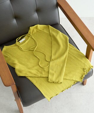 earth music&ecology チェーンリブホルターネックプルオーバー Light Green