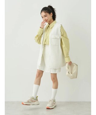 earth music&ecology ツイードジレ Ivory