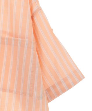 Green Parks 綿麻混５分袖ターンバックシャツ Orange