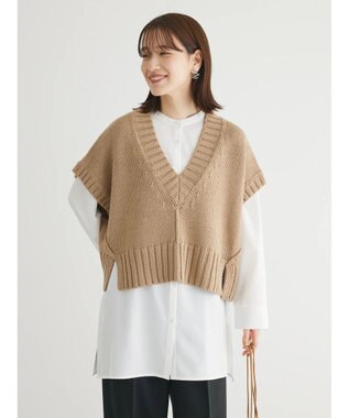 Green Parks ・ＳＵＧＡＲ　ＳＰＯＯＮ　ショートニットベスト Beige