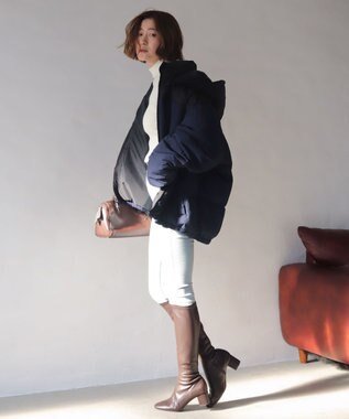 WEGO 【25年秋冬新作/ユニセックス着用ITEM/SMLサイズ展開】2WAYパファーブルゾン ネイビー