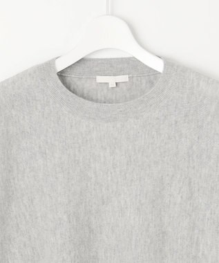 自由区 【洗える】ソフトウールハイゲージボートネック ニット グレーメランジ