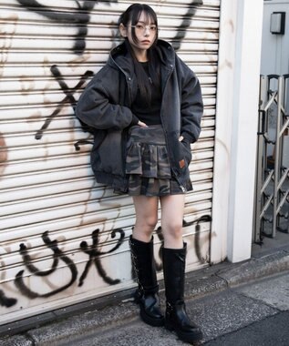 WEGO 【ウエストゴム】スウェットフリルスカパン 柄2