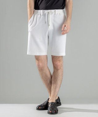 新型【オリジナル素材/シワになりにくい/ウエストゴム仕様】 ライトタックジャージー ドロスト付シートパンツ / BERMUDA