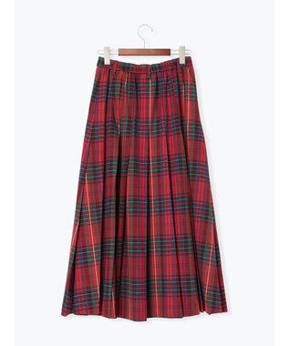 Te chichi チェックアソートロングプリーツスカート レッド