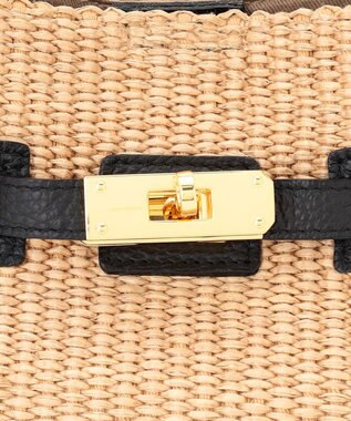 23区 【先行予約】VIOLAd'ORO イタリアンラフィアシート ベルトデザイン 2WAYトートバッグ ベージュ系