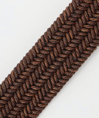 JOSEPH ABBOUD 【キングサイズ・イタリア素材・ストレッチ・日本製】 コットンメランジストレッチ ベルト ダークブラウン系