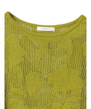 Green Parks 花柄メッシュニットプルオーバー Lime Green