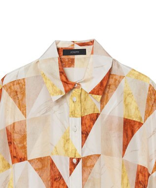 JOSEPH マーブルプリント　シルクシャツ Sun down combo