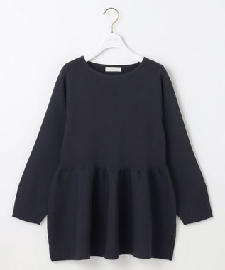 ANY SIS 【洗える】スポンディッシュペプラム ニット ネイビー