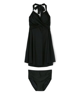 San-ai Resort（三愛水着楽園） ワコール定番商品カップ使用、GHIカップの大きなお胸に対応【グラマラスフィット】クロスワイヤーAライン水着　9D-M　【San-ai Resort（サンアイリゾート）】 ブラック