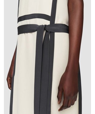 JOSEPH ヘビーシルククレープアニメーション　ベルテッドドレス Oat/Slate