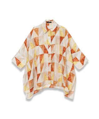JOSEPH マーブルプリント　シルクシャツ Sun down combo