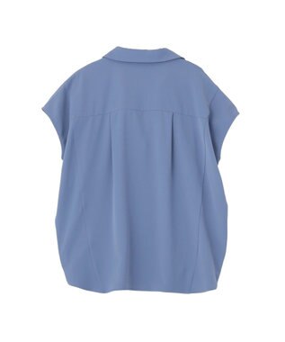 YECCA VECCA 【接触冷感】COOLスキッパーブラウス Blue