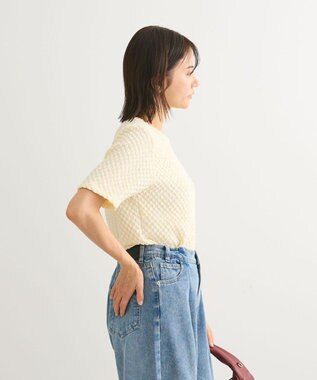 Green Parks ポコポコ５分袖プルオーバー Ecru