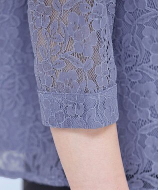 Tiaclasse 【洗える】ギャザーネックレースブラウス ラベンダー