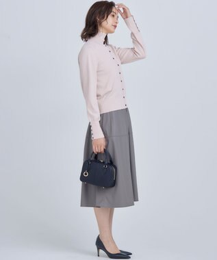 組曲 L 【6色展開・UVケア】クルーネックモダンカーディガン ピンクベージュ系