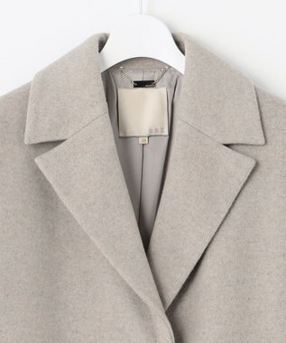 自由区 L シャルムビーバー ロングコート ライトグレー系