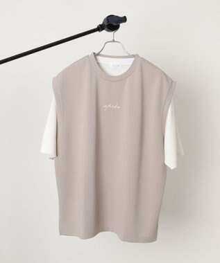 WEGO 【２点セット/ベスト×Tシャツ】アンサンブルベスト（SS） ライトベージュ