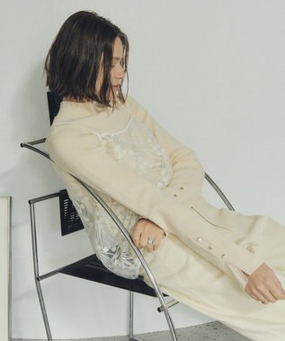 YECCA VECCA 【2点SET】刺繍レースキャミセットハイネックニット Ivory