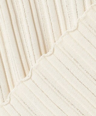 BEIGE， LABRADO / ランダムリブ Uネックニット Ecru