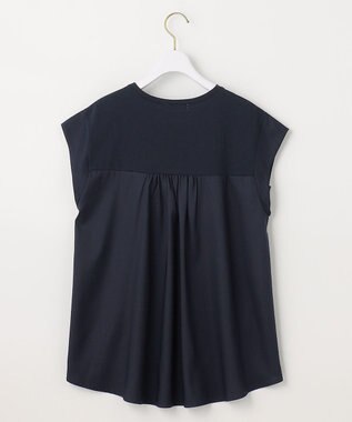 ANY SIS サテンコンビロゴ Tシャツ ネイビー