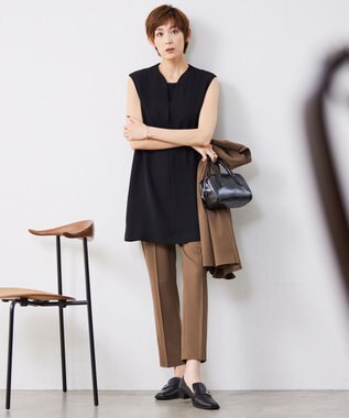 ICB L 【WEB限定カラーあり・洗える】 ライトダブルクロス べスト ブラック系