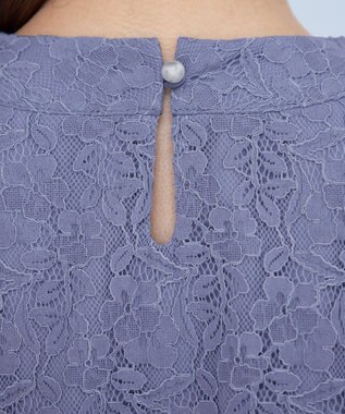 Tiaclasse 【洗える】ギャザーネックレースブラウス ラベンダー