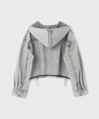 GRACE CONTINENTAL フードジップデニムジャケット グレー