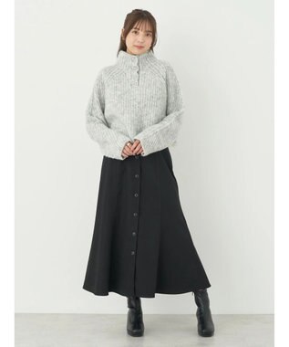 earth music&ecology フワフワＭＩＸハイネックショートニット Light Gray