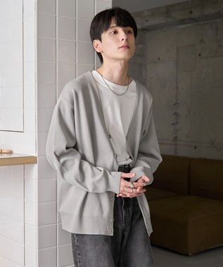 WEGO 【ユニセックス着用ITEM】ミラノリブカーディガン グレー