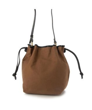 UNBILLION perche パラフィン防水キャンバスドロストショルダーバッグ キャメルブラック