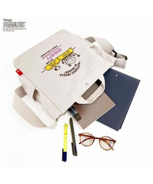 ROOTOTE 8441【スヌーピー】IP.ミディアム.2way.ピーナッツ-0J 01：アイボリー