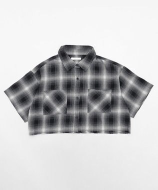 WEGO ショートチェックシャツ（S） ブラック