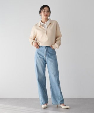 YECCA VECCA 2wayレイヤード風ポロニット Light Beige