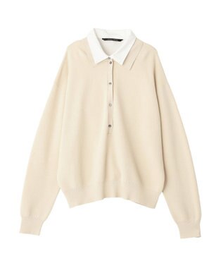 YECCA VECCA 2wayレイヤード風ポロニット Light Beige