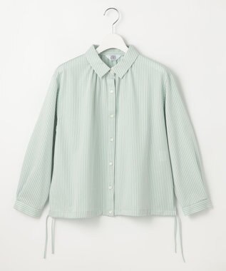 J.PRESS LADIES Jカミーチェストライプ シャツカラー カットソー ミントストライプ系