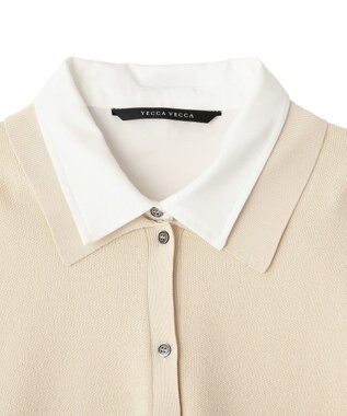 YECCA VECCA 2wayレイヤード風ポロニット Light Beige