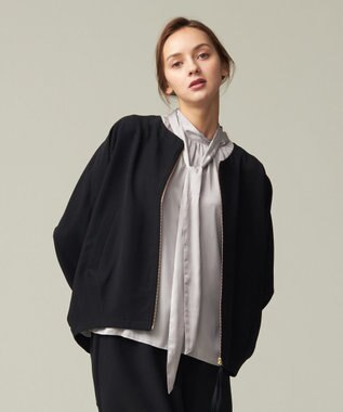 J.PRESS YORK STREET 【WOMEN】ジャージライクツイル ドルマンブルゾン ブラック系